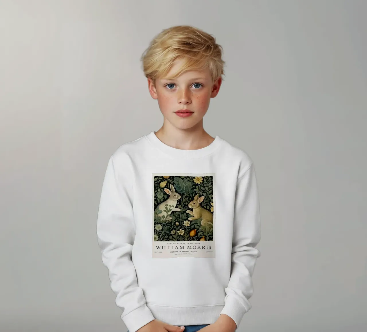 zwei kaninchen in den büschen william morris Kinder Sweatshirt von komo store