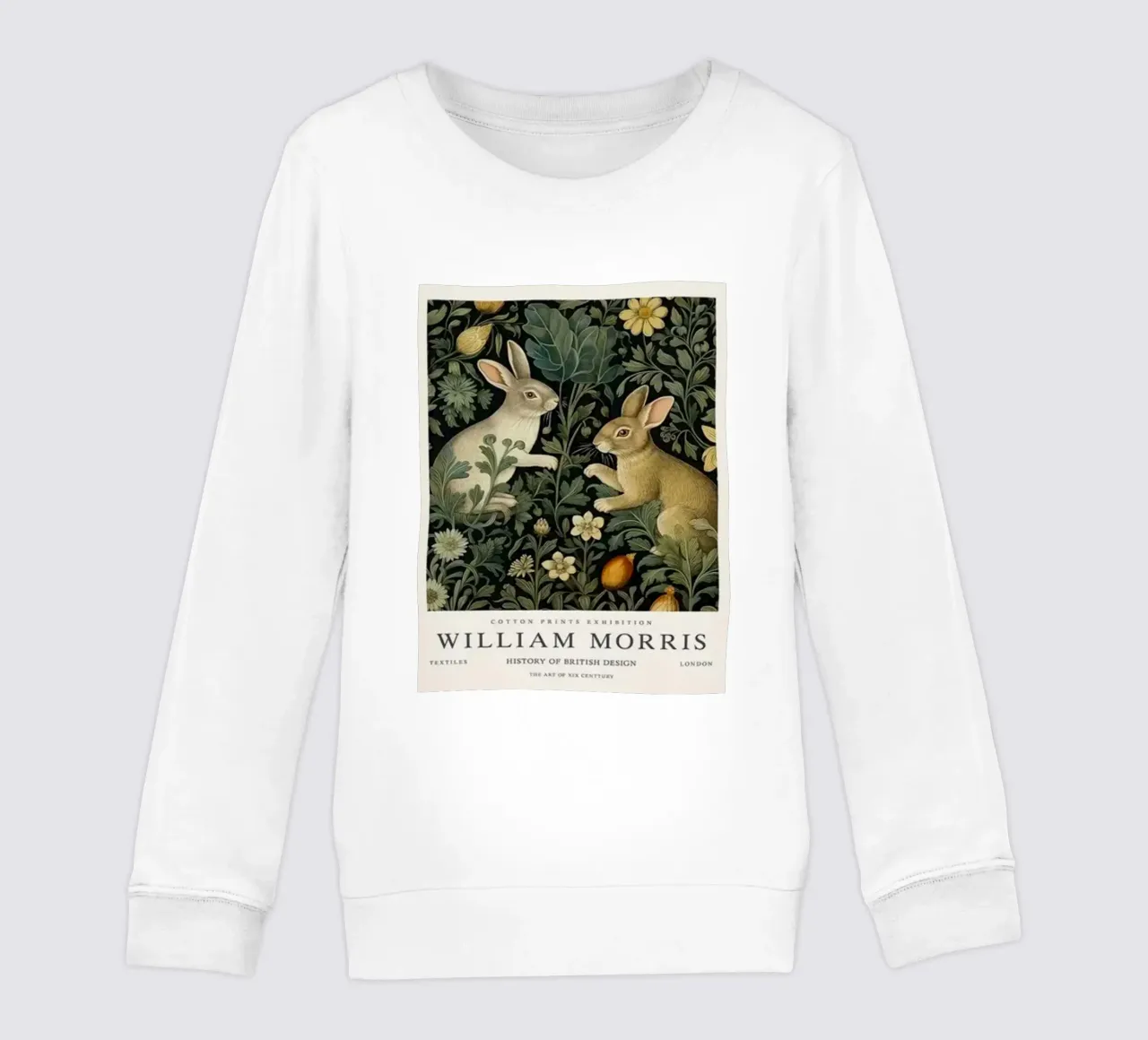 zwei kaninchen in den büschen william morris Kinder Sweatshirt von komo store