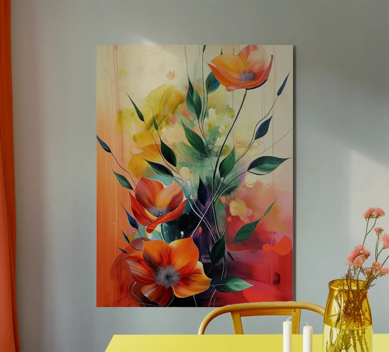 Flowers abstract forex plate by Imagine