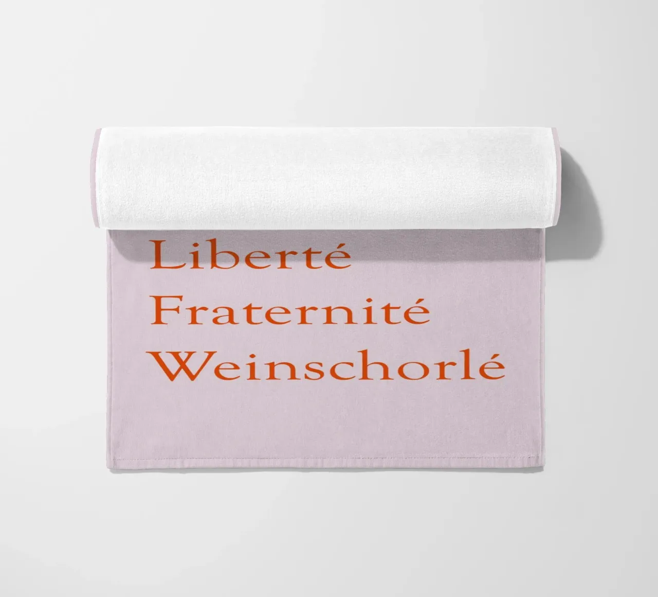Liberté, Fraternité, Weinschorlé beach towel by Typo Designs