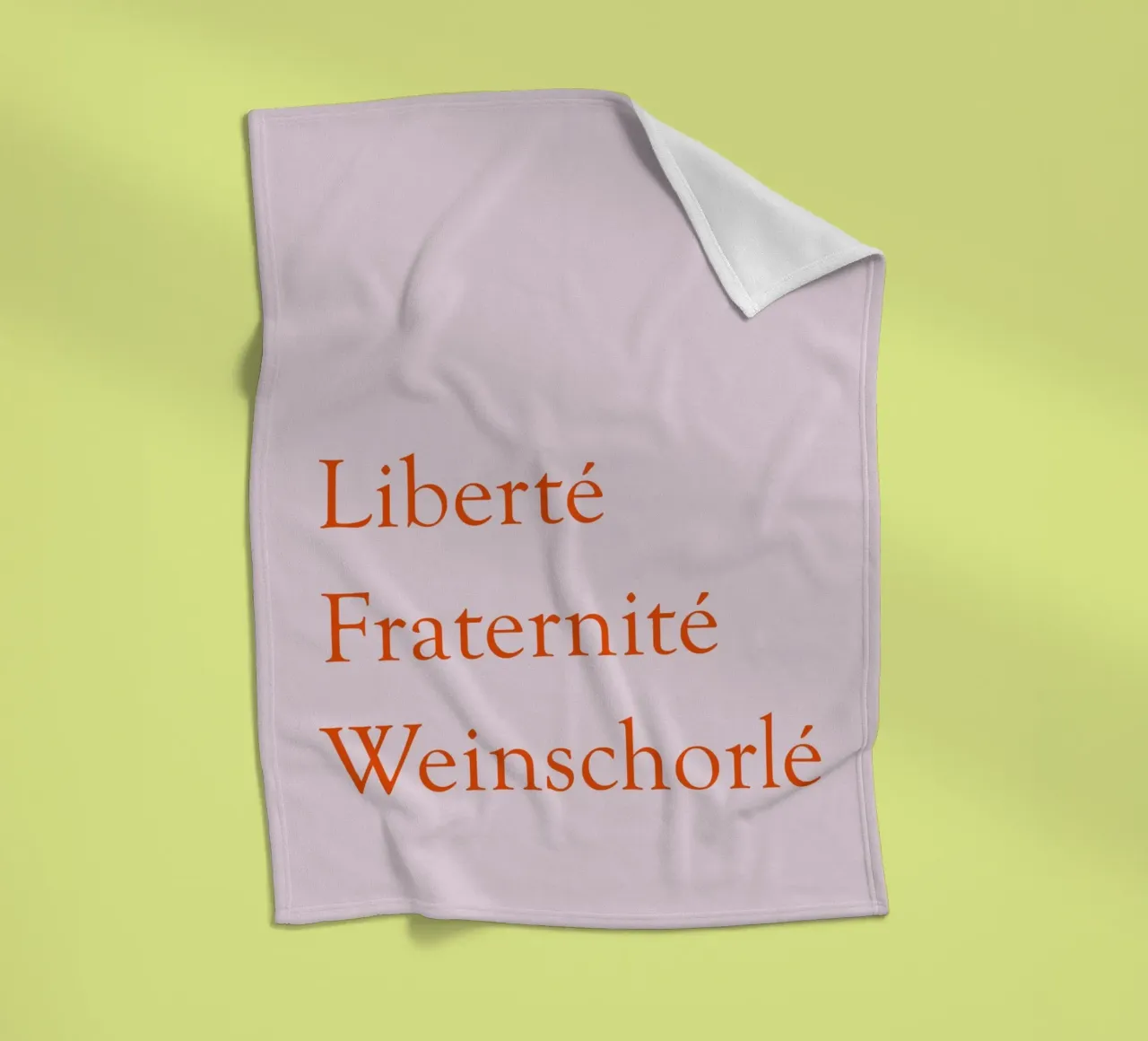 Liberté, Fraternité, Weinschorlé fleece blanket by Typo Designs