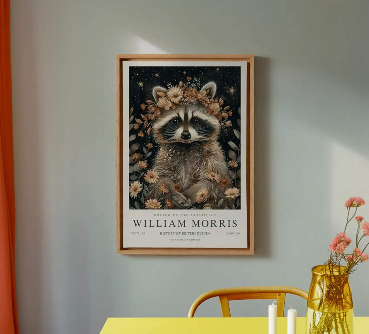 faccia di procione william morris tela con Cornice a cassetta da komo store