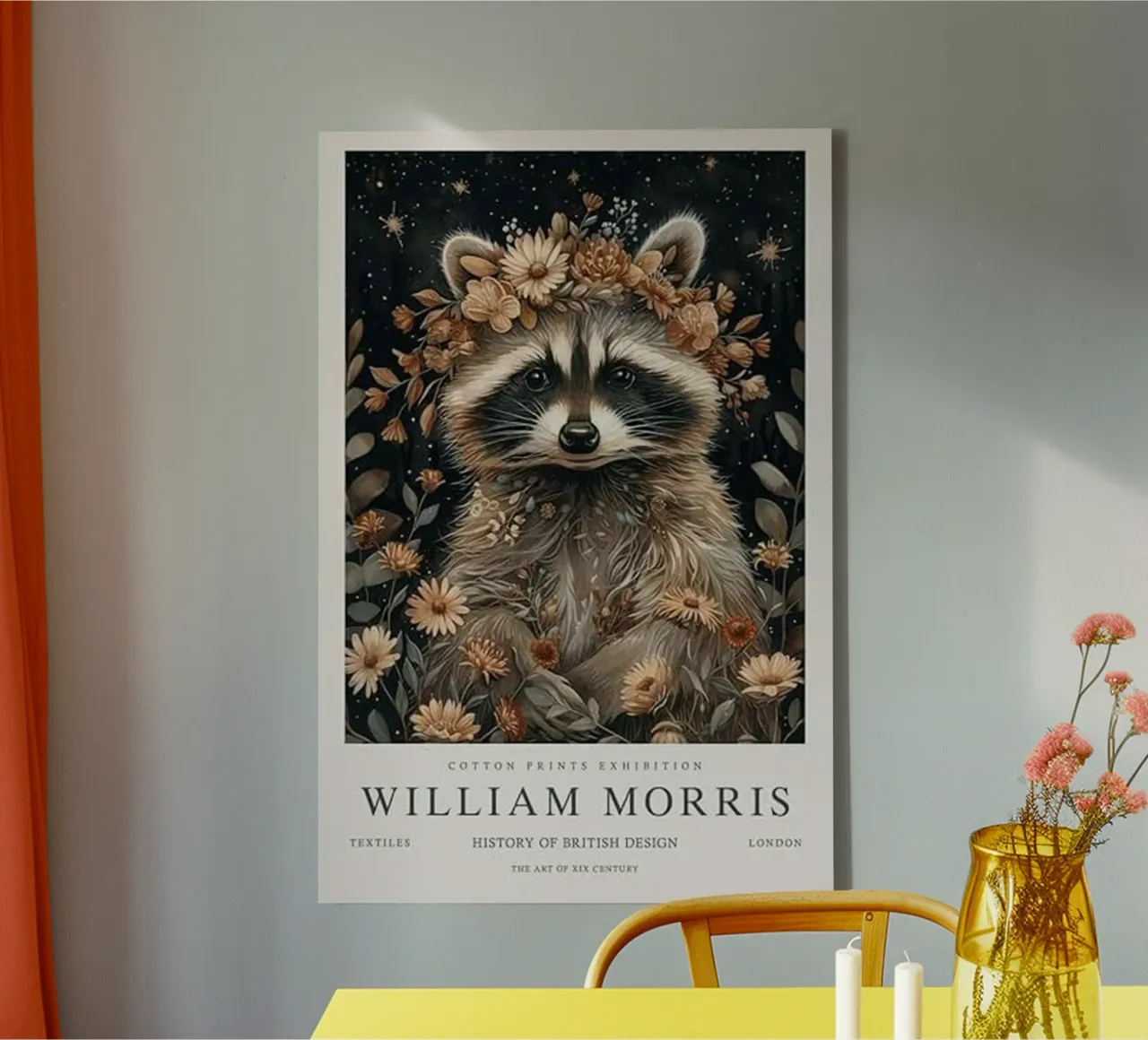 faccia di procione william morris tela con Cornice a cassetta da komo store