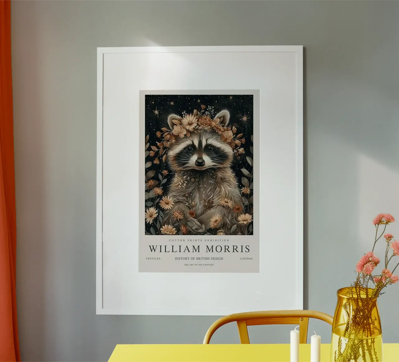 faccia di procione william morris poster con telaio in plastica da komo store