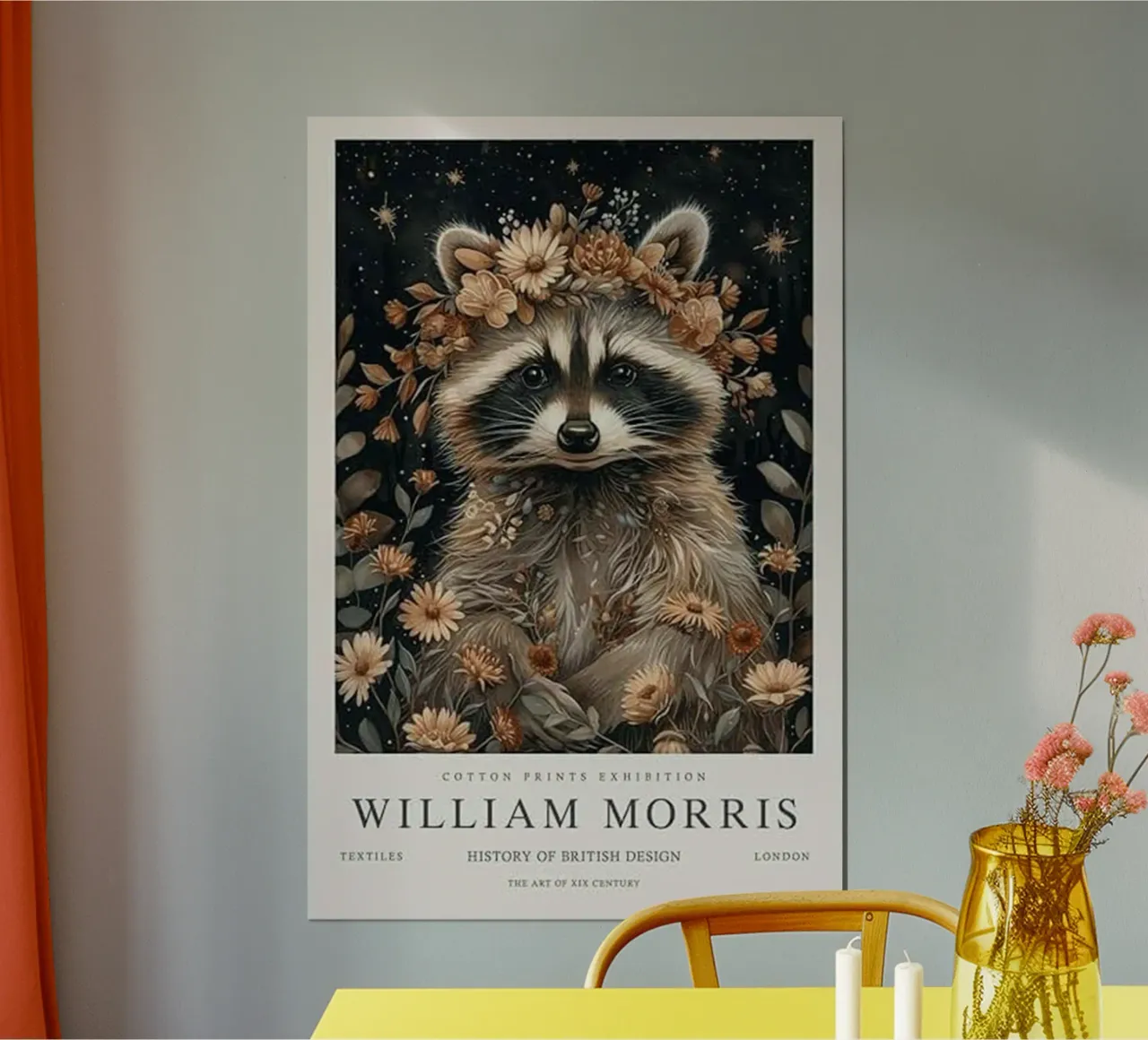 faccia di procione william morris poster con telaio in plastica da komo store