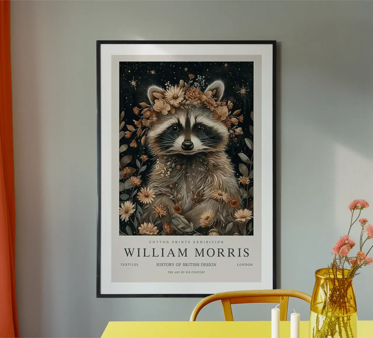 faccia di procione william morris poster con telaio in plastica da komo store