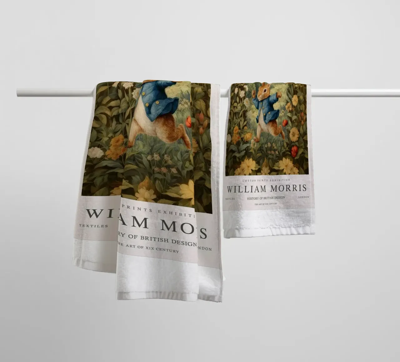 konijn in een net pak william morris badhanddoek van komo store