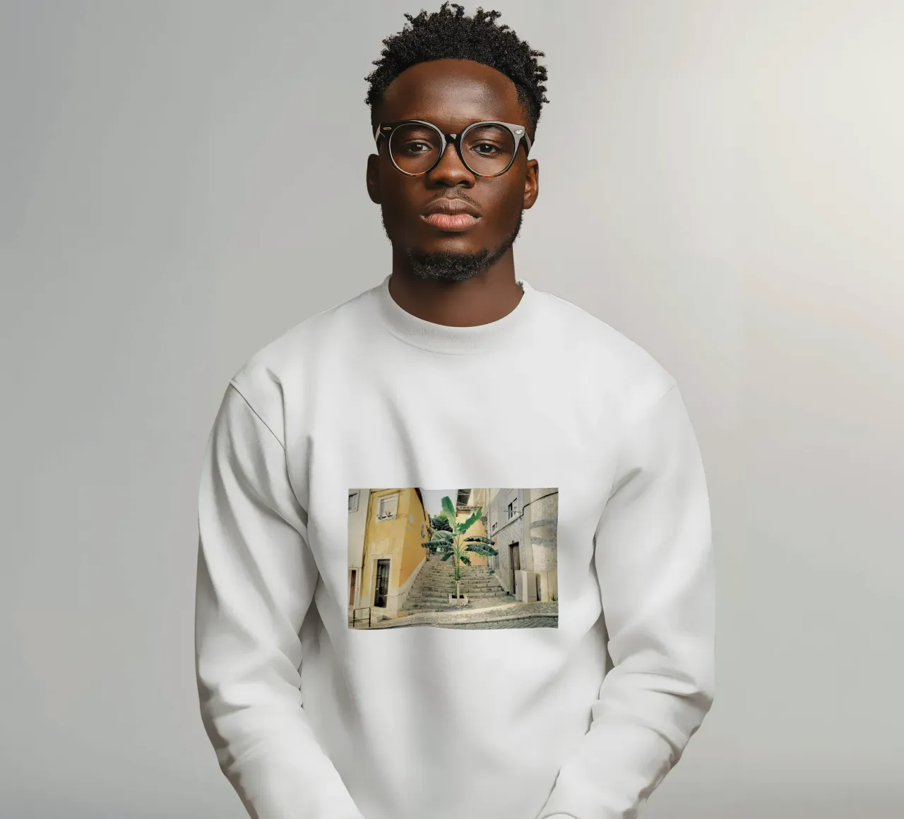 Palm Tree - Lisbon Street sweatshirt by KISSA STUDIO