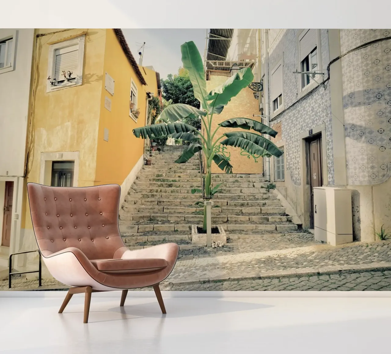 Palm Tree - Lisbon Street photo wallpaper by KISSA STUDIO