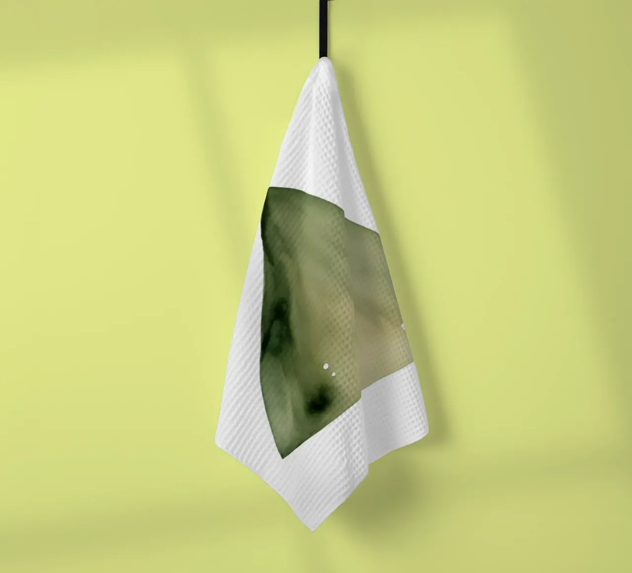 Aquarelle abstraite triangle vert - Art mural minimaliste torchon de ClubArt