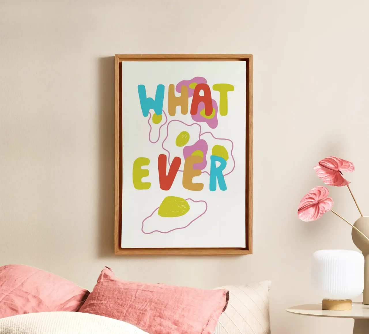 What Ever Eggs Color Pop Food tela con Cornice a cassetta da Vasare Nar