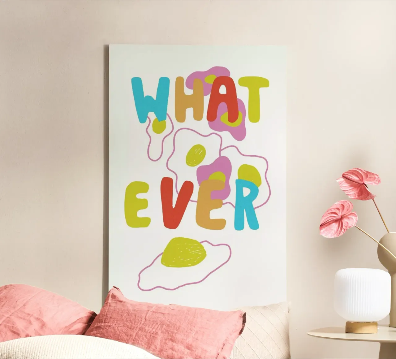 What Ever Eggs Color Pop Food tela con Cornice a cassetta da Vasare Nar