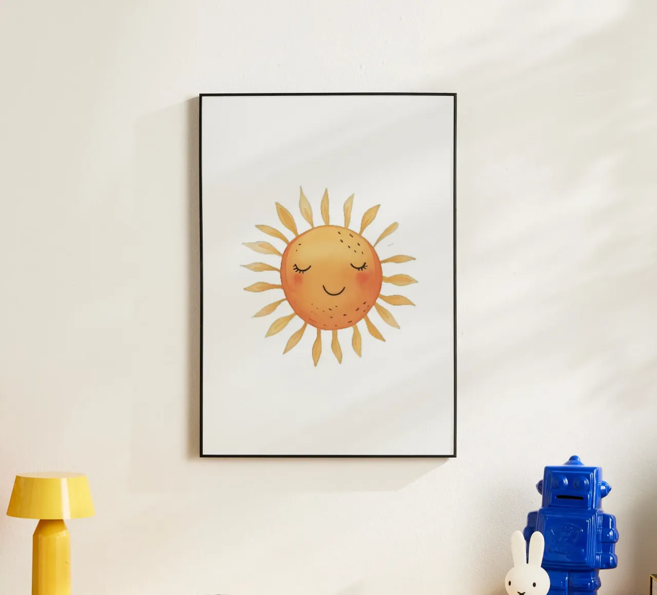 Stampa acquerellata "Peaceful Sun" - Decorazioni per la cameretta Boho alluminio dibond da ClubArt