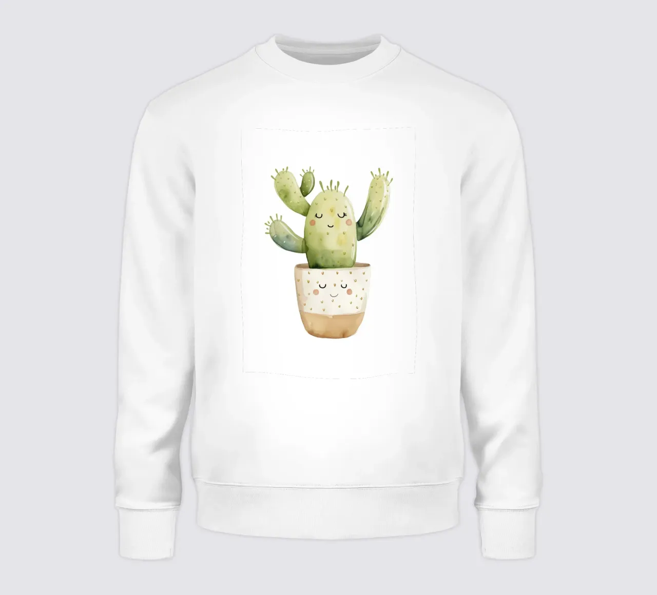 Cactus sonriente acuarela Imprimir - Boho Desert Decor sudadera de ClubArt