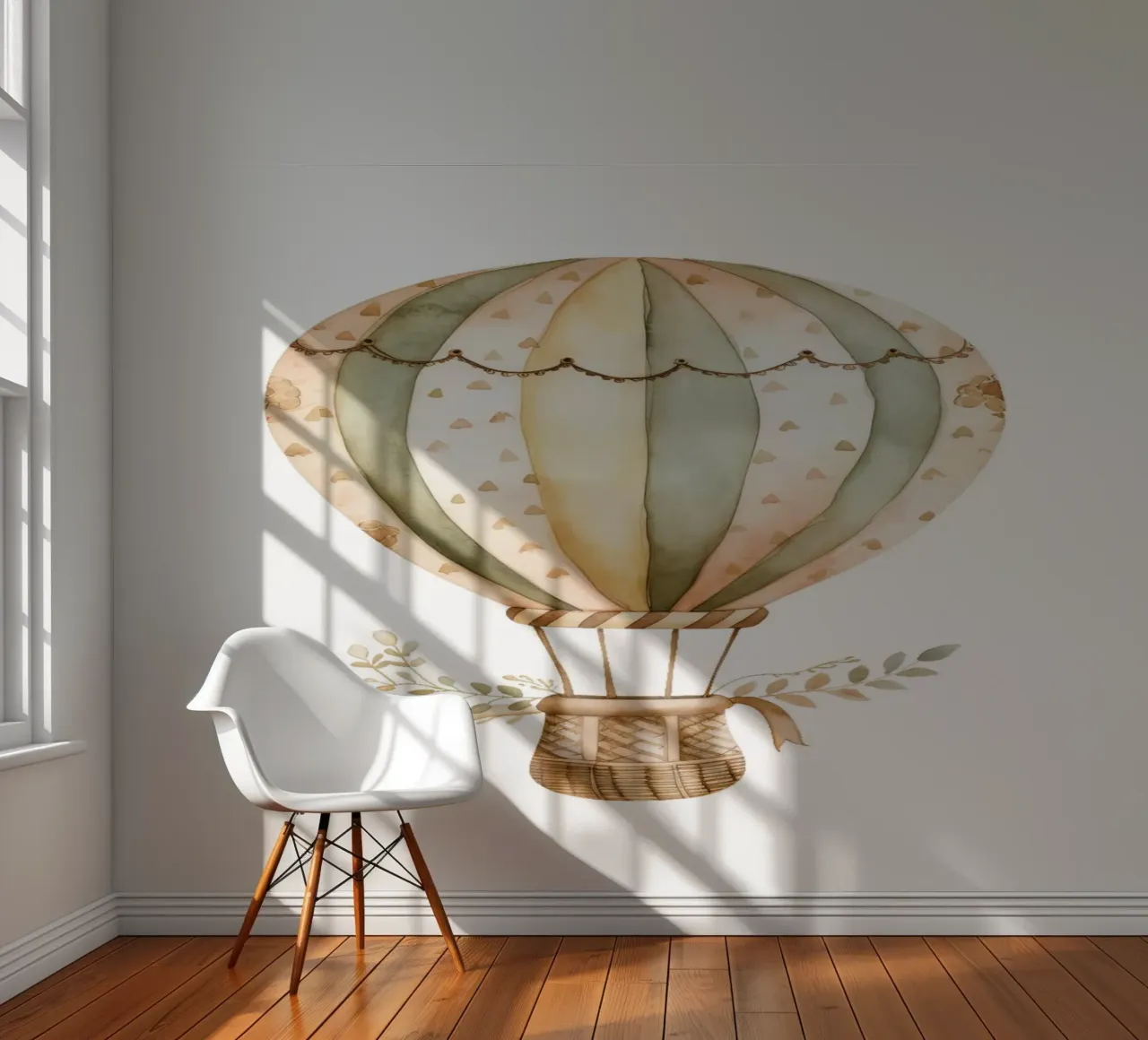 Boho Hot Air Balloon Watercolor - Adventure Nursery Decor photo wallpaper by ClubArt