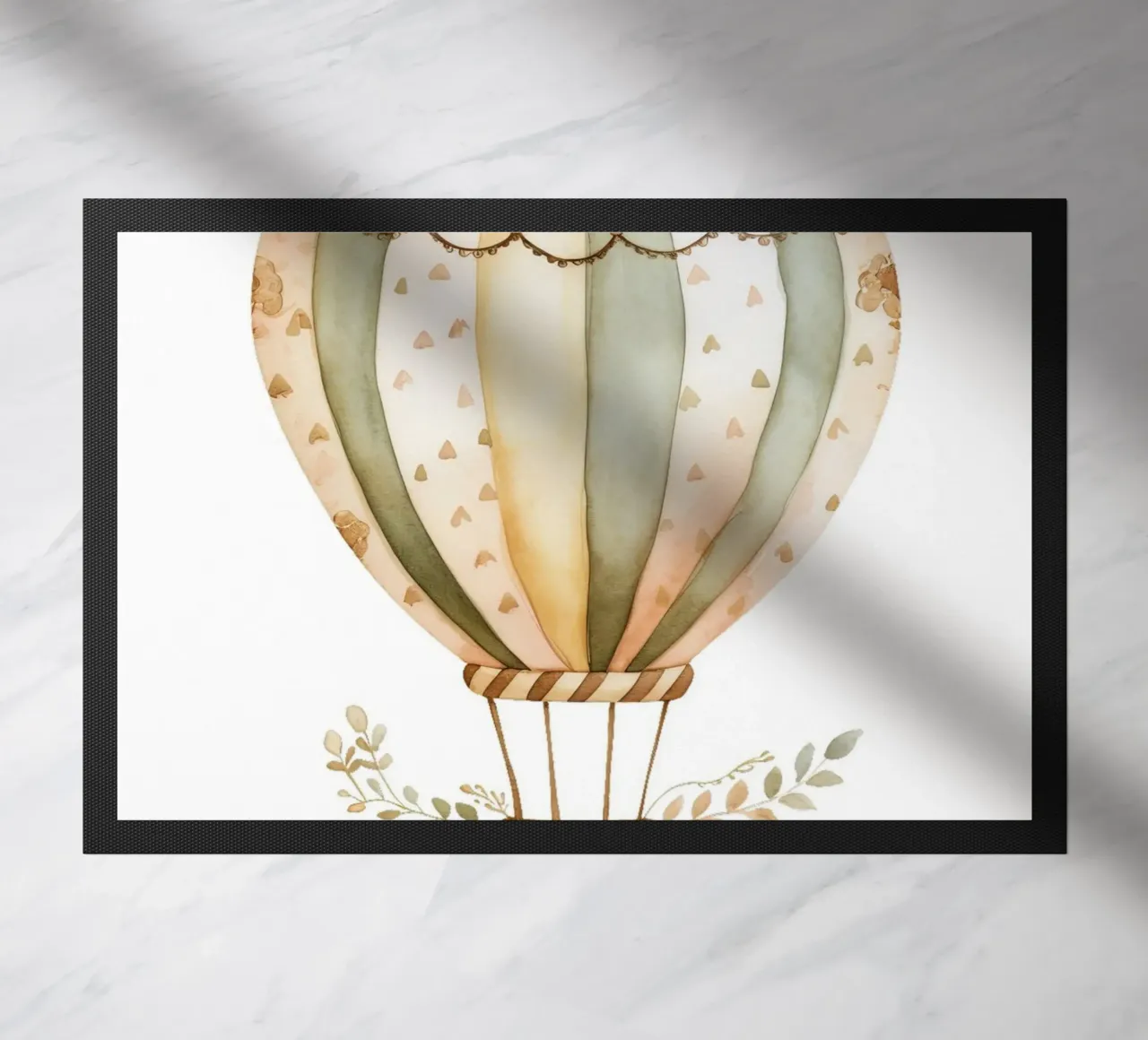 Acquerello con mongolfiera Boho - Decorazione per vivaio avventurosa zerbino da ClubArt