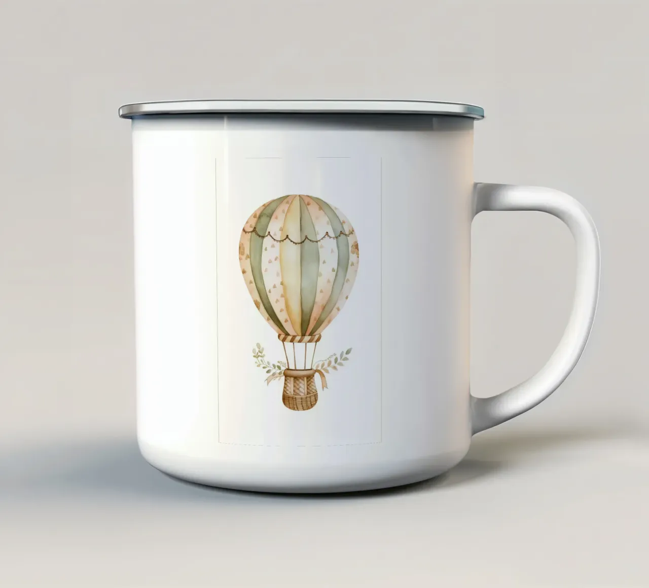 Acquerello con mongolfiera Boho - Decorazione per vivaio avventurosa tazza in smalto da ClubArt