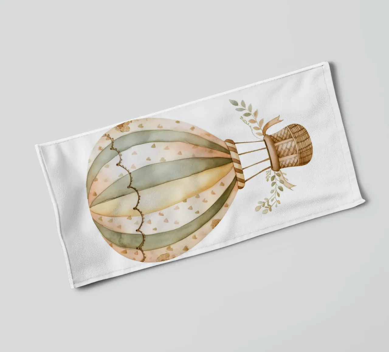 Acquerello con mongolfiera Boho - Decorazione per vivaio avventurosa asciugamano da bagno da ClubArt