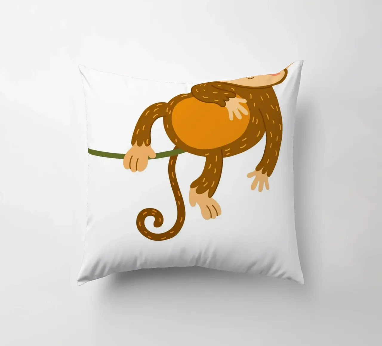 Stampa d'arte di una simpatica scimmia sulla vite - Decorazioni per la nursery nella giungla cuscino da ClubArt