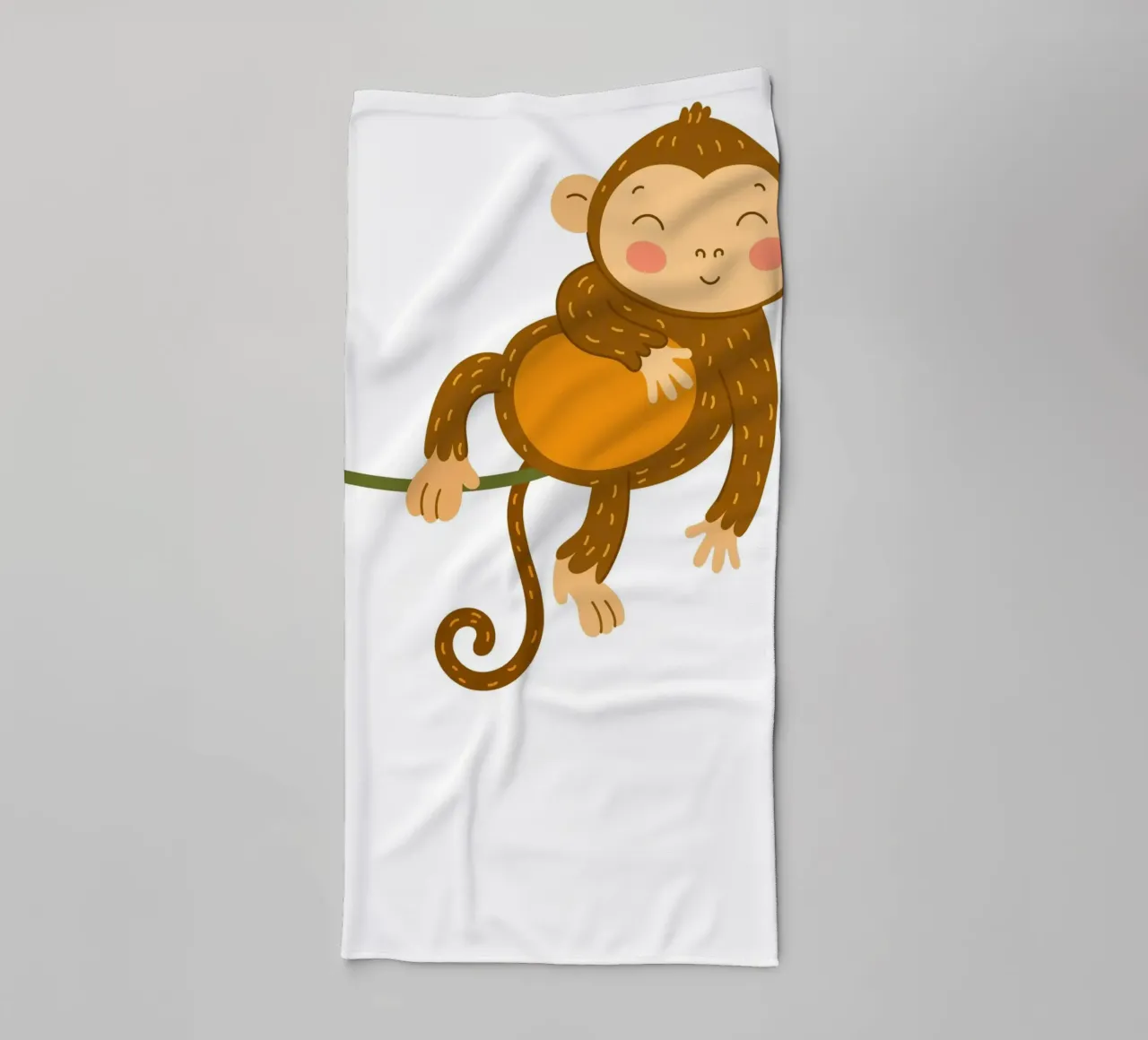 Monkey on Vine Art Print - Jungle Nursery Decor serviette de bain de ClubArt