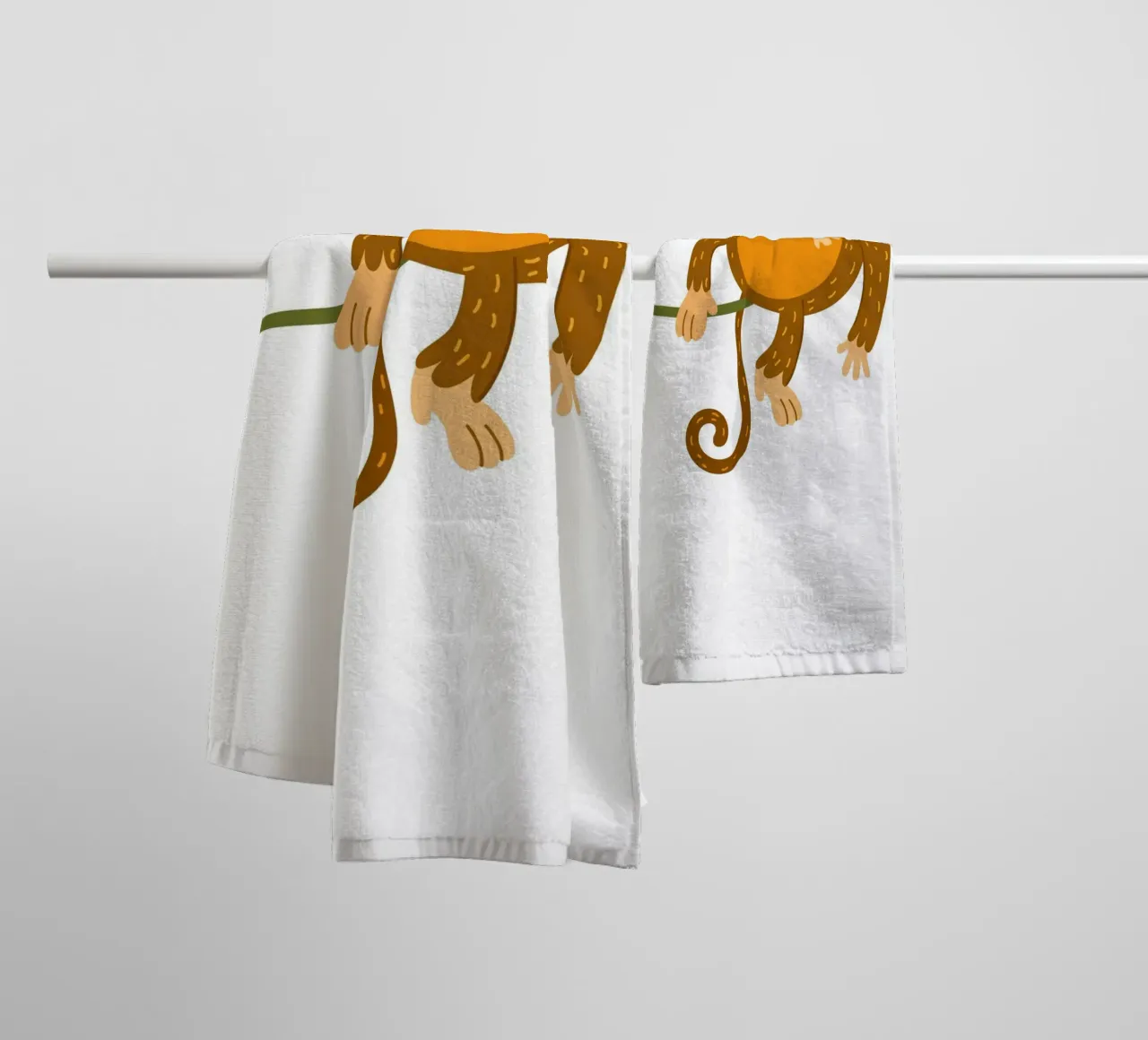 Monkey on Vine Art Print - Jungle Nursery Decor serviette de bain de ClubArt