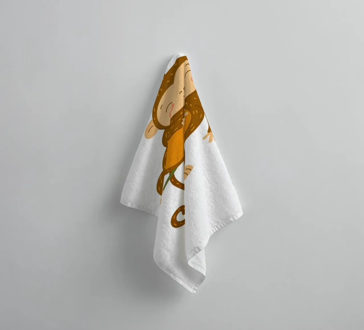 Monkey on Vine Art Print - Jungle Nursery Decor serviette de bain de ClubArt