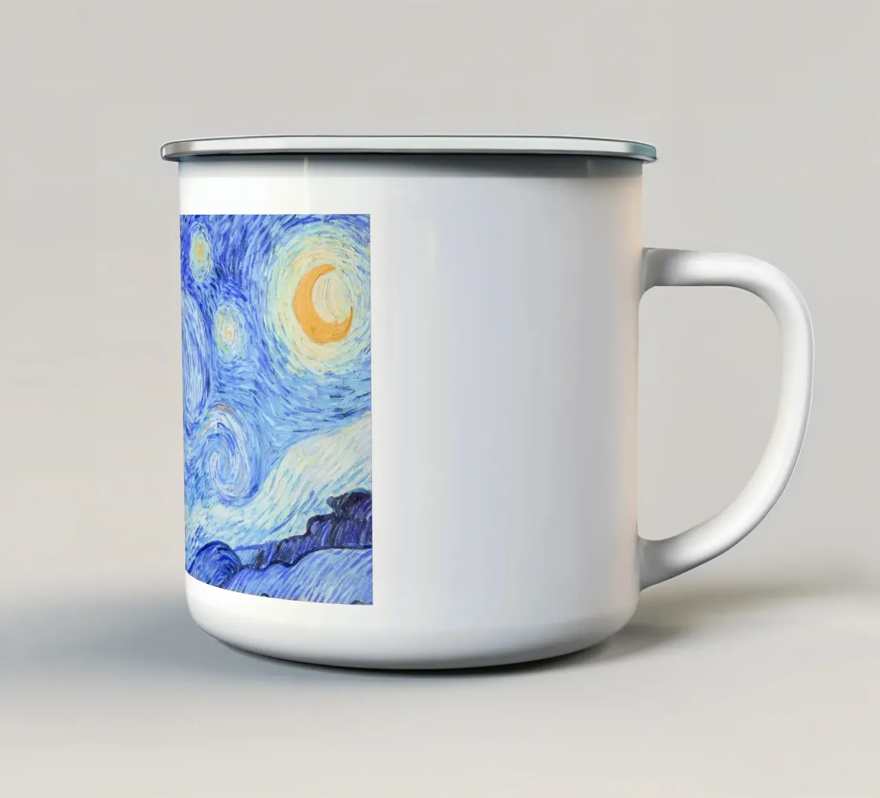 Poster della Notte stellata di Van Gogh - Masterpi del post-impressionismo tazza in smalto da NorwesClub