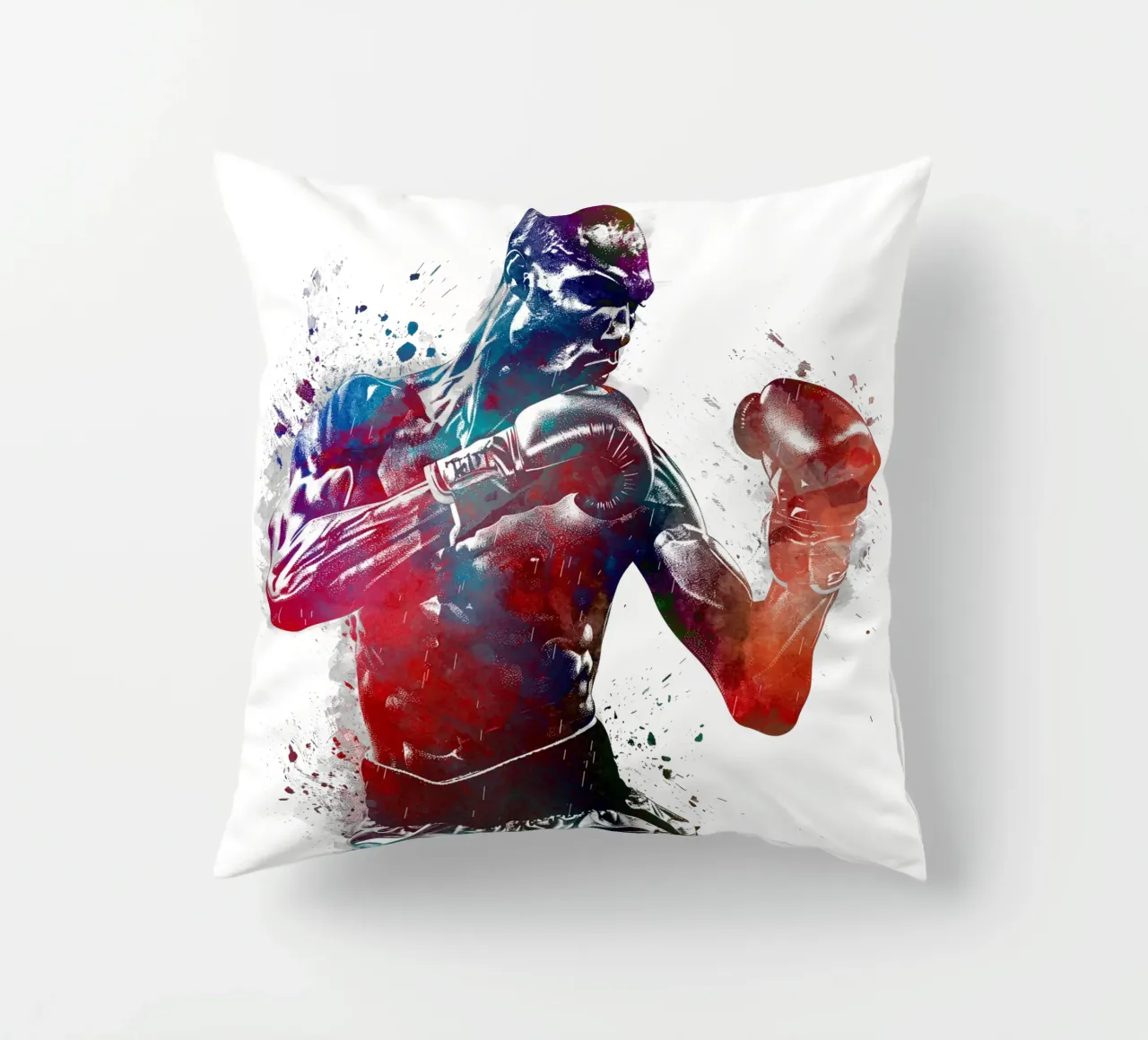 Boxen Sport Kunst weiß Kissen von SPORT