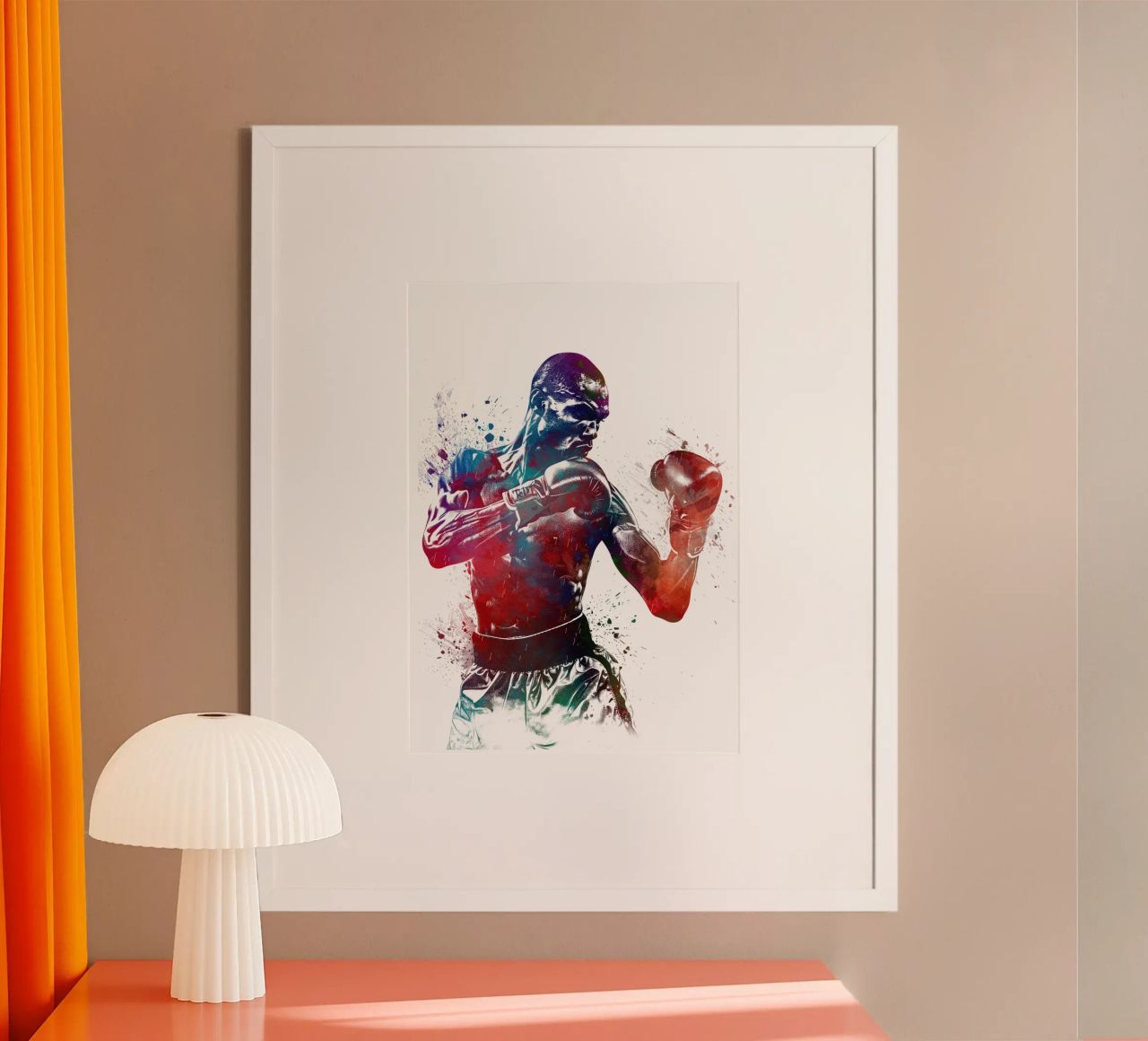Boxen Sport Kunst weiß Poster von SPORT