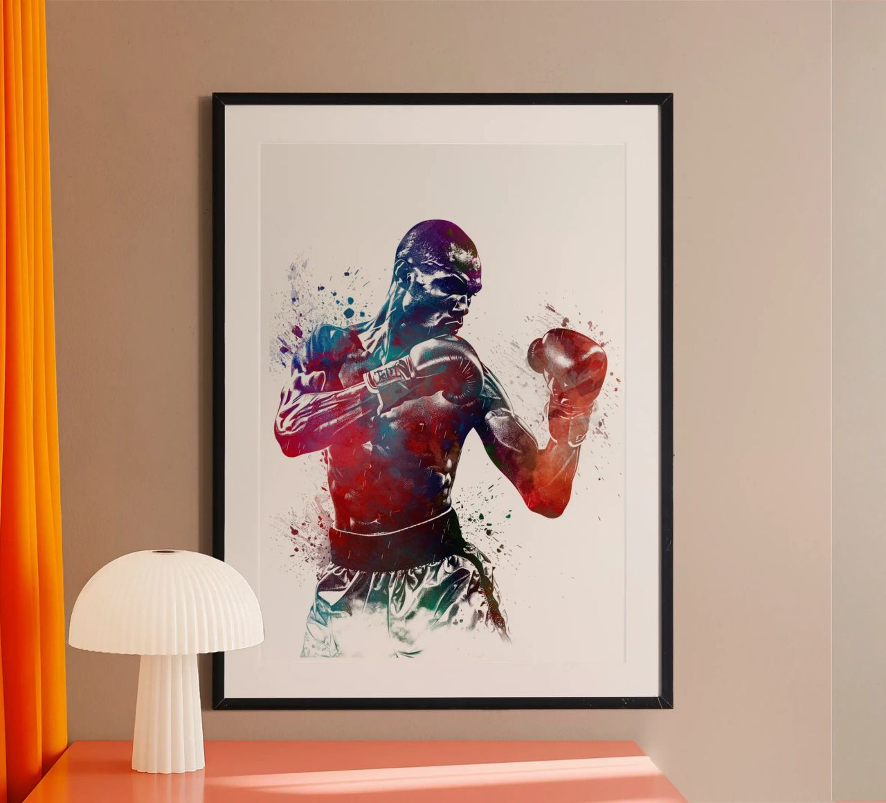 Boxen Sport Kunst weiß Poster von SPORT