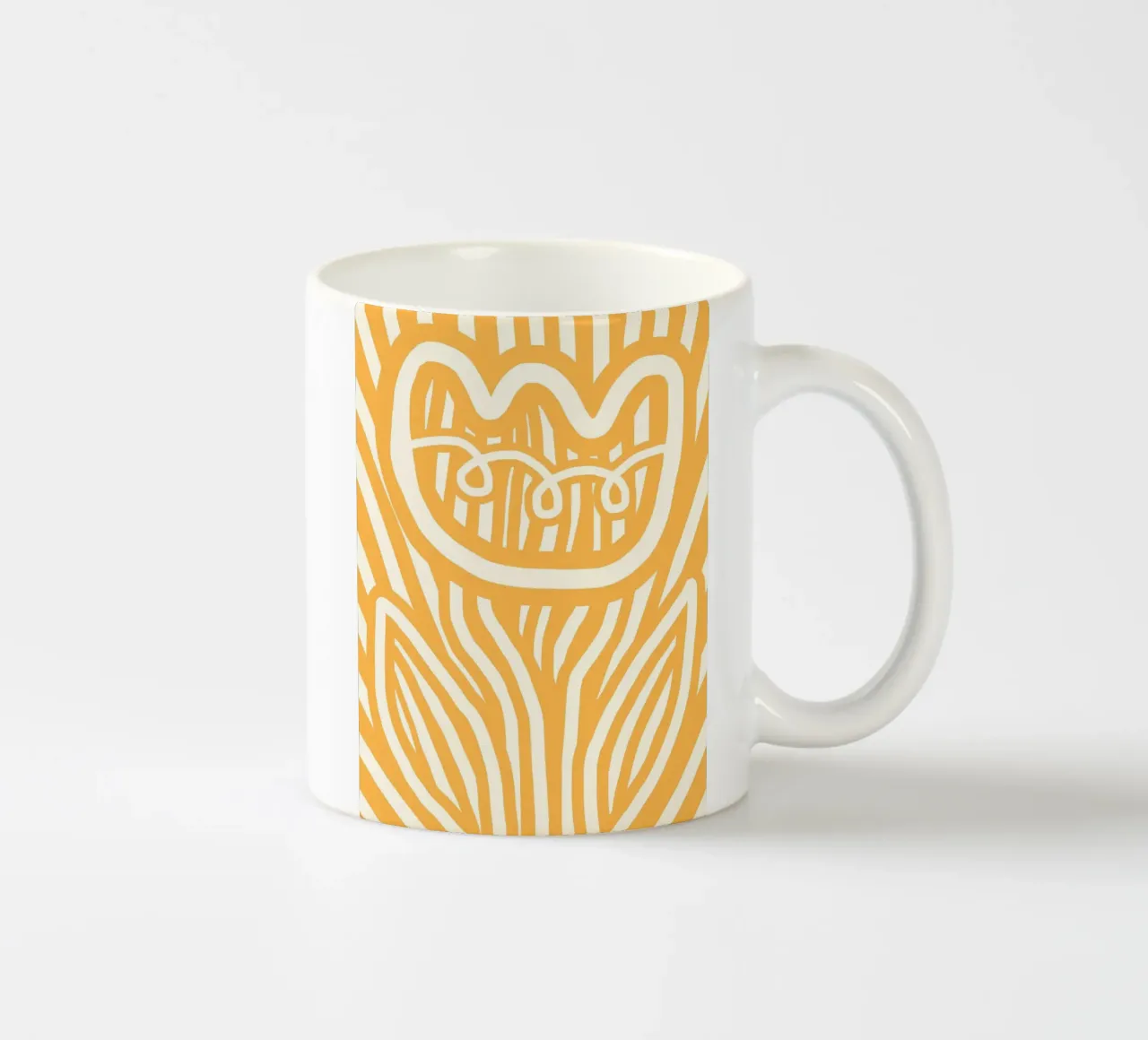 Fiore a strisce gialle 02 tazza in ceramica da Little Dean