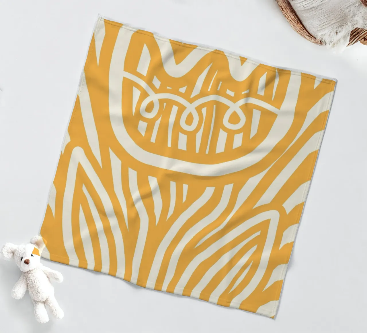 Fiore a strisce gialle 02 coperta in pile da Little Dean