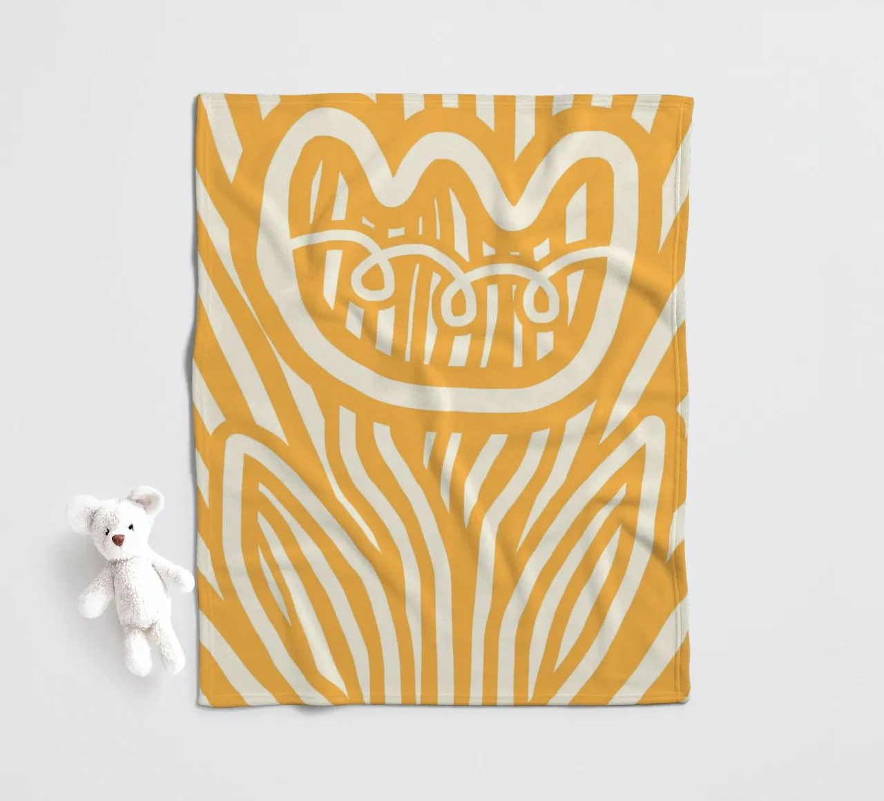 Fiore a strisce gialle 02 coperta in pile da Little Dean