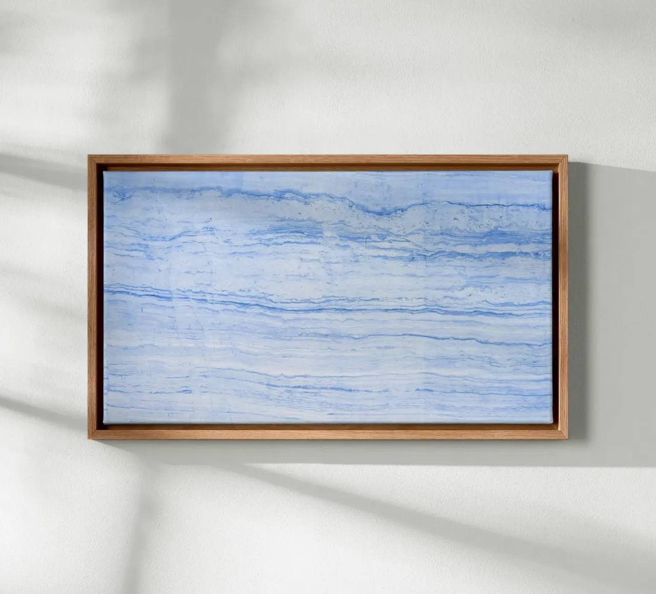 Sereen Blauw Marmer - Abstracte Moderne Muurkunst canvas met Baklijst van NorwesClub