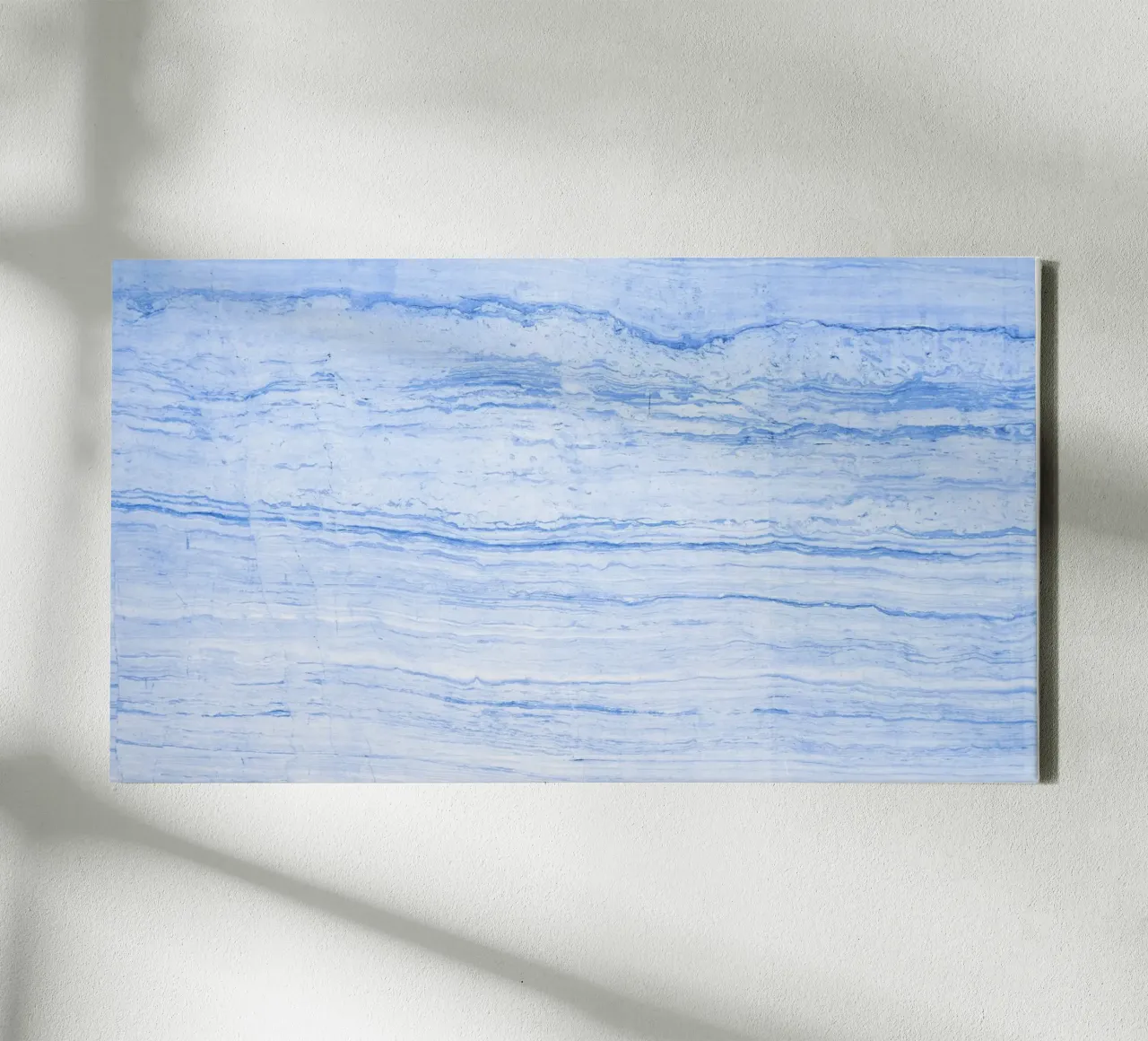 Sereen Blauw Marmer - Abstracte Moderne Muurkunst canvas met Baklijst van NorwesClub