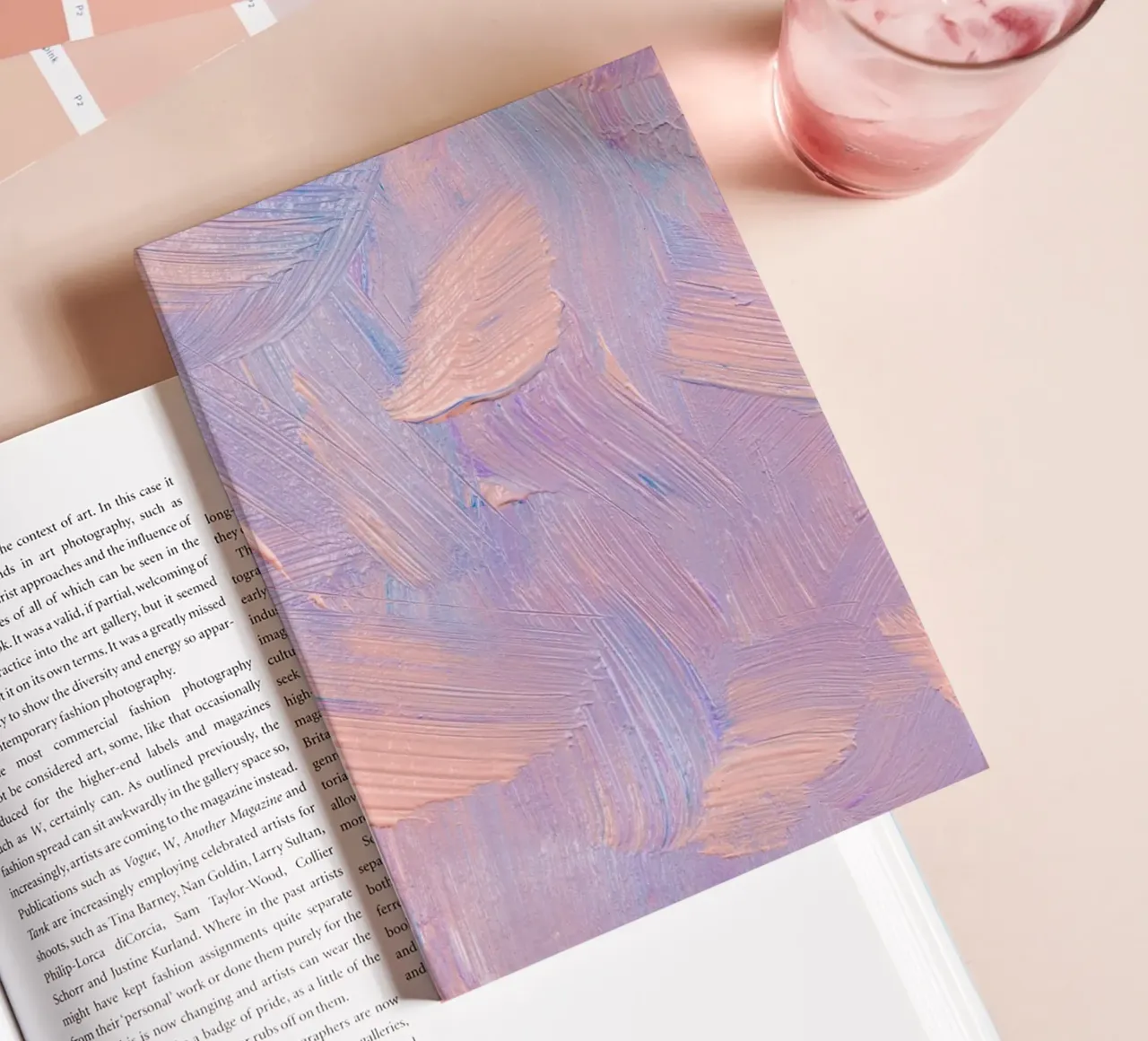 Pastel Brushstrokes Abstract - Textured Modern Art Print notebook by NorwesClub