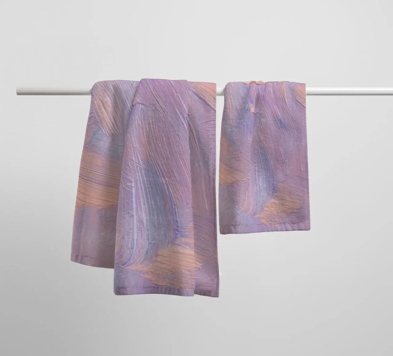Pastel Brushstrokes Abstract - Textured Modern Art Print towel by NorwesClub