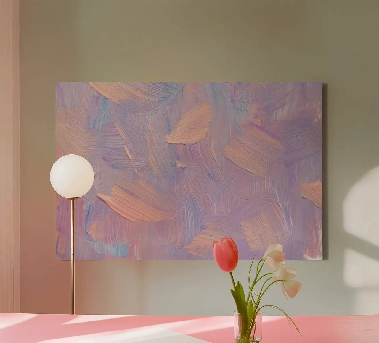 Pastel Brushstrokes Abstract - Textured Modern Art Print canvas by NorwesClub