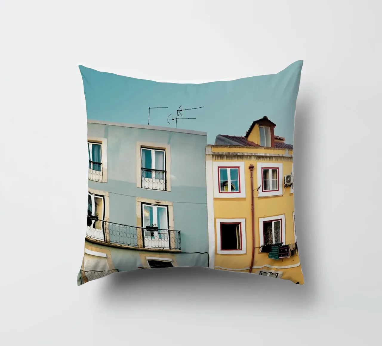 Lisbon Apartments decorative cushion by KISSA STUDIO