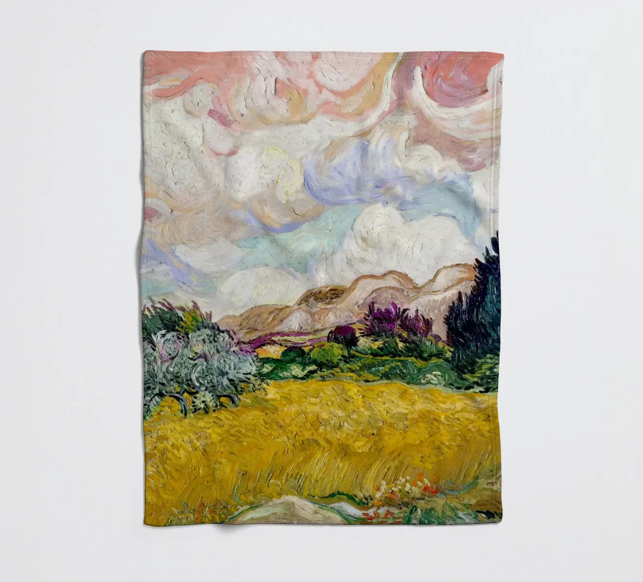 Van Gogh's Wheat Field with Cypresses - Post-Impressionism A fleece blanket by NorwesClub