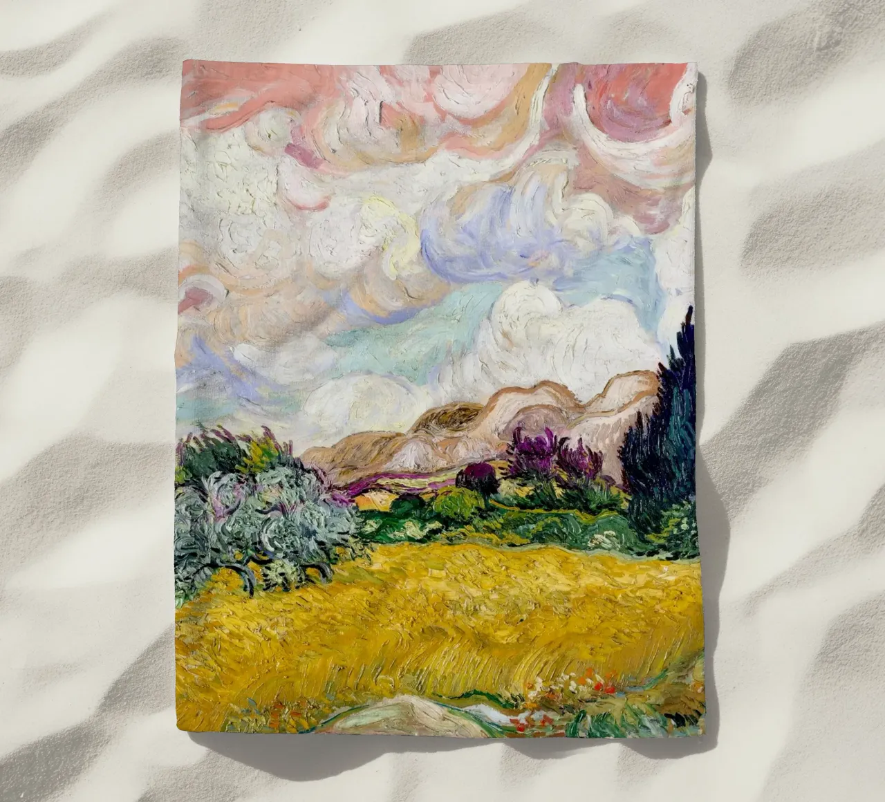 Van Gogh's Wheat Field with Cypresses - Post-Impressionism A beach towel by NorwesClub
