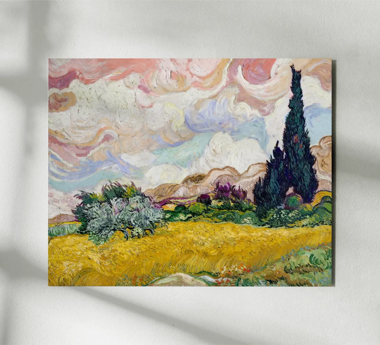 Van Gogh's Wheat Field with Cypresses - Post-Impressionism A alu-dibond by NorwesClub