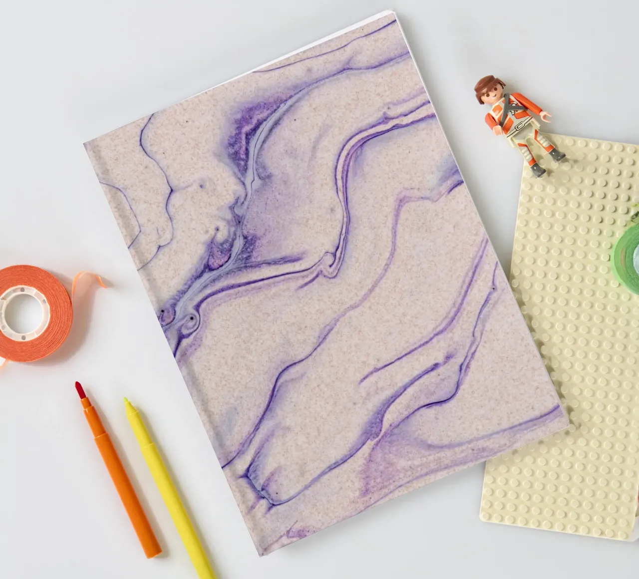 Purple Marble Swirls - Abstract Fluid Art Print notebook by NorwesClub