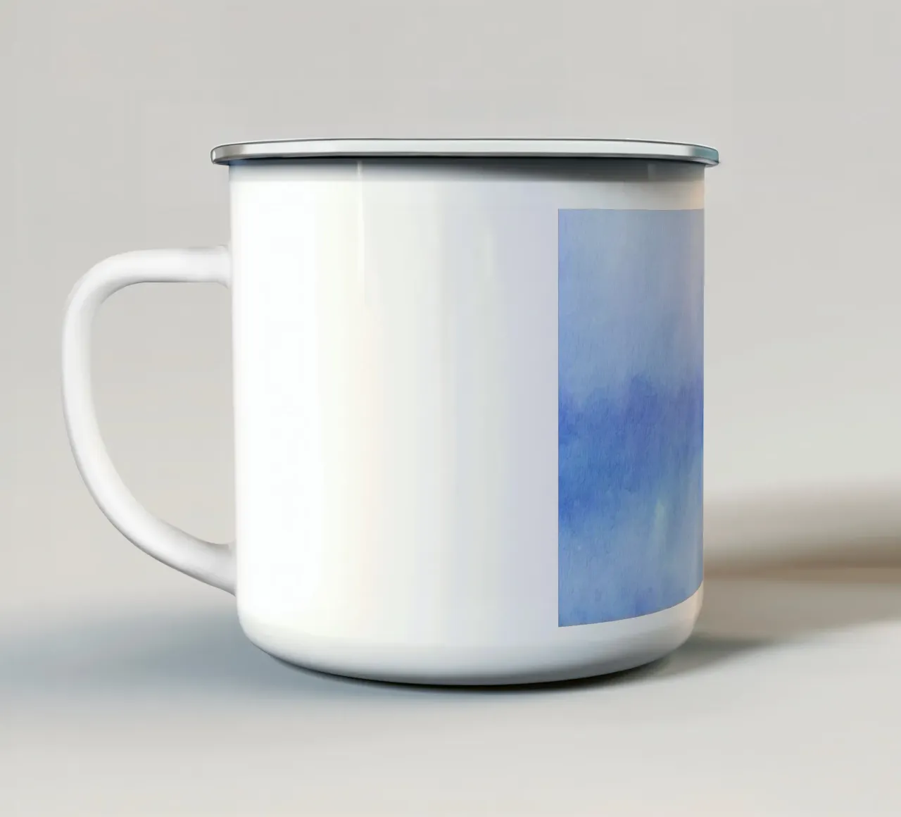 Serene blauwe aquarelwaas - abstracte lucht kunstdruk emaille mok van NorwesClub