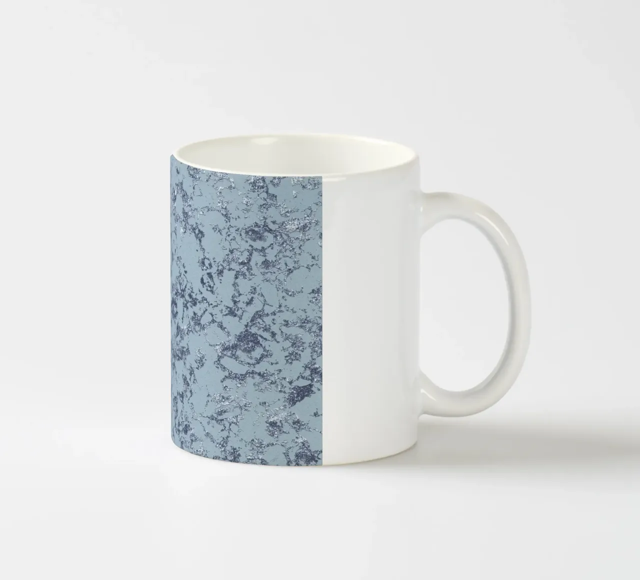 Aqua Blauw & Zilver Abstract - Textured Modern Art Print keramische mok van NorwesClub