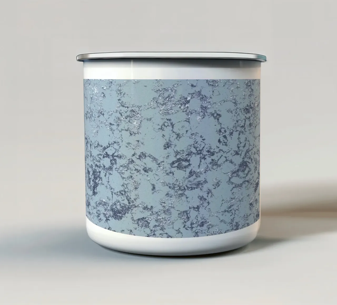 Aqua Blauw & Zilver Abstract - Textured Modern Art Print emaille mok van NorwesClub