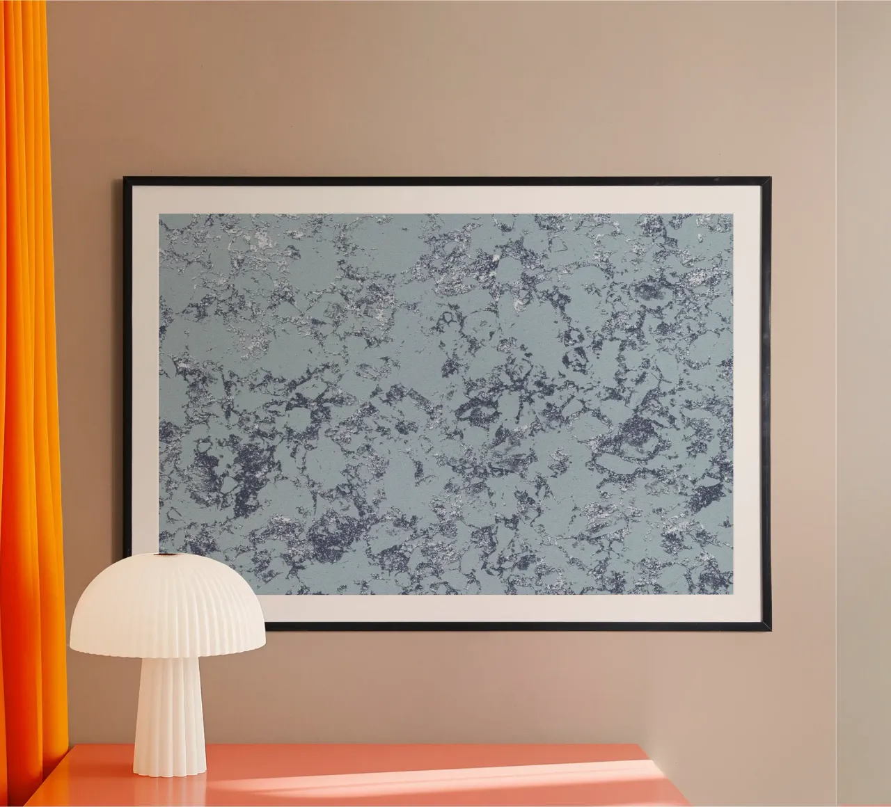 Blu acqua e argento astratto - Stampa d'arte moderna strutturata carta hahnemühle da NorwesClub