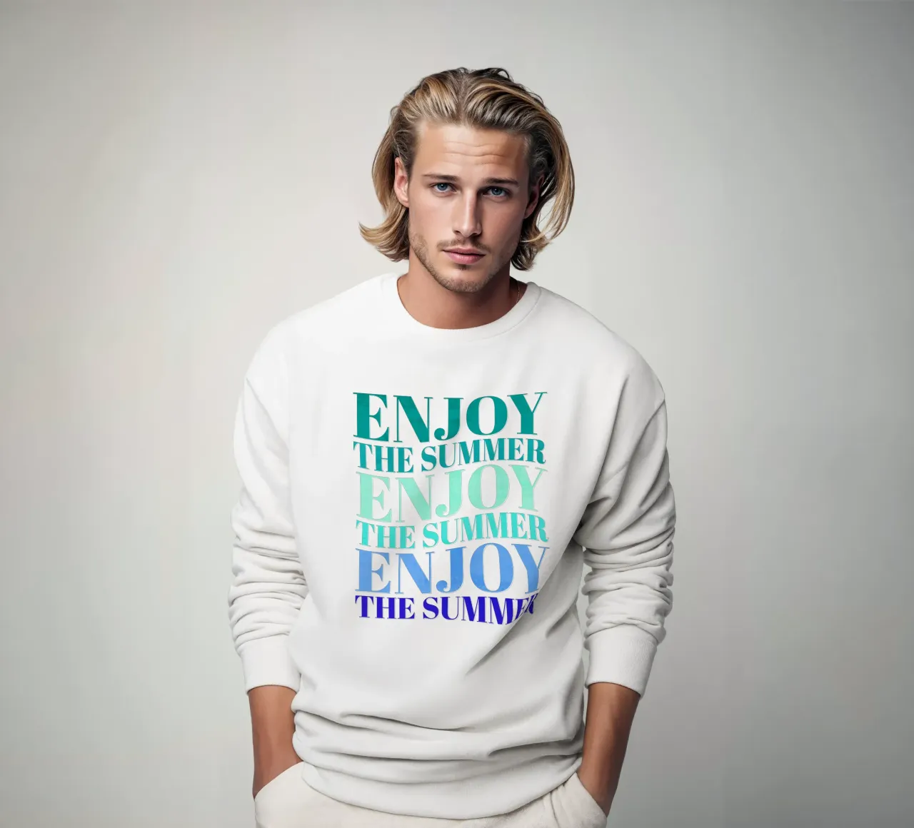 Enjoy the summer. Happy vibes with typography. felpa da CalliLetters