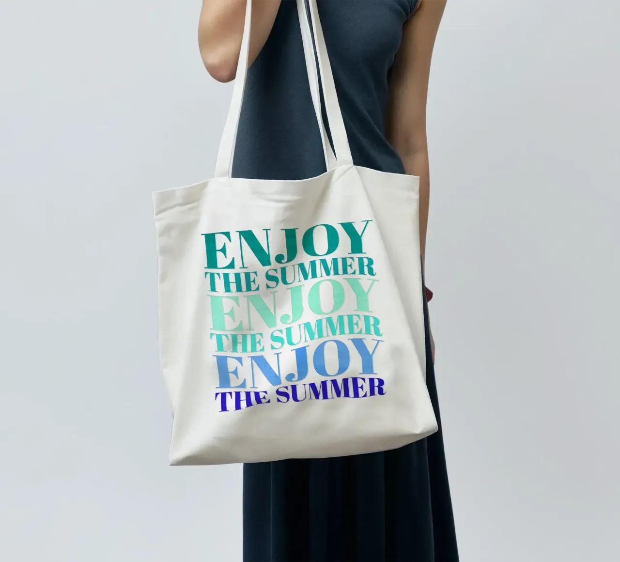 Enjoy the summer. Happy vibes with typography. borsa in juta da CalliLetters