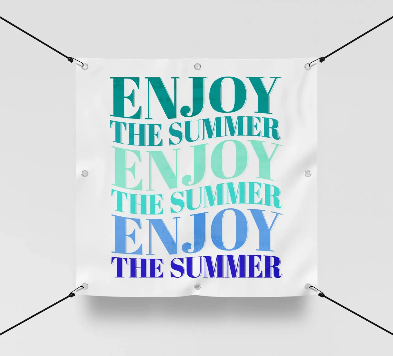 Enjoy the summer. Happy vibes with typography. telo in pvc da CalliLetters